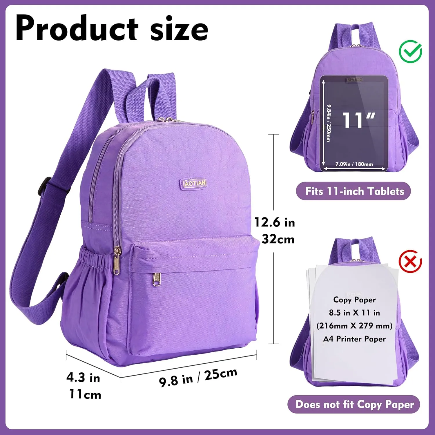 AOTIAN Lightweight Small Hiking Backpack for Women - Durable Water-Resistant Daypack for Travel, Camping & Outdoor Adventures