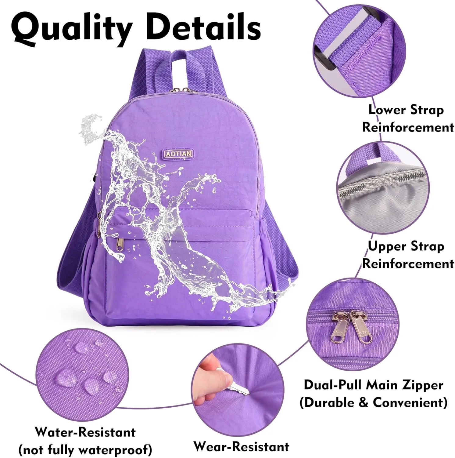 AOTIAN Lightweight Small Hiking Backpack for Women - Durable Water-Resistant Daypack for Travel, Camping & Outdoor Adventures