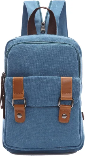 Arbag Small Cute Backpack Vintage Casual Canvas Shoulder Bag Daypack 8528bag,Skyblue