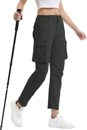 Arunlluta Women's Hiking Pants Stretch Cargo Tactical Pants Women Quick Dry Lightweight Casual Work Pants with 9 Pockets