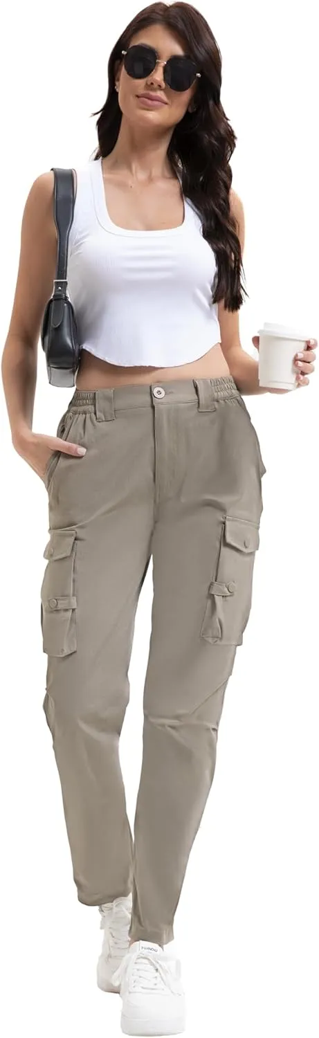 Arunlluta Women's Hiking Pants Stretch Cargo Tactical Pants Women Quick Dry Lightweight Casual Work Pants with 9 Pockets