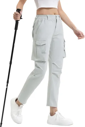 Arunlluta Women's Hiking Pants Stretch Cargo Tactical Pants Women Quick Dry Lightweight Casual Work Pants with 9 Pockets