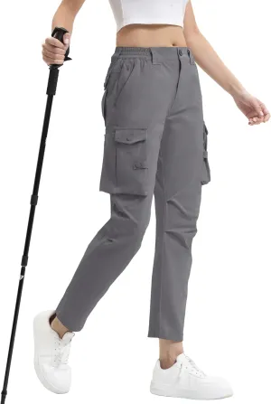 Arunlluta Women's Hiking Pants Stretch Cargo Tactical Pants Women Quick Dry Lightweight Casual Work Pants with 9 Pockets
