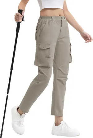 Arunlluta Women's Hiking Pants Stretch Cargo Tactical Pants Women Quick Dry Lightweight Casual Work Pants with 9 Pockets