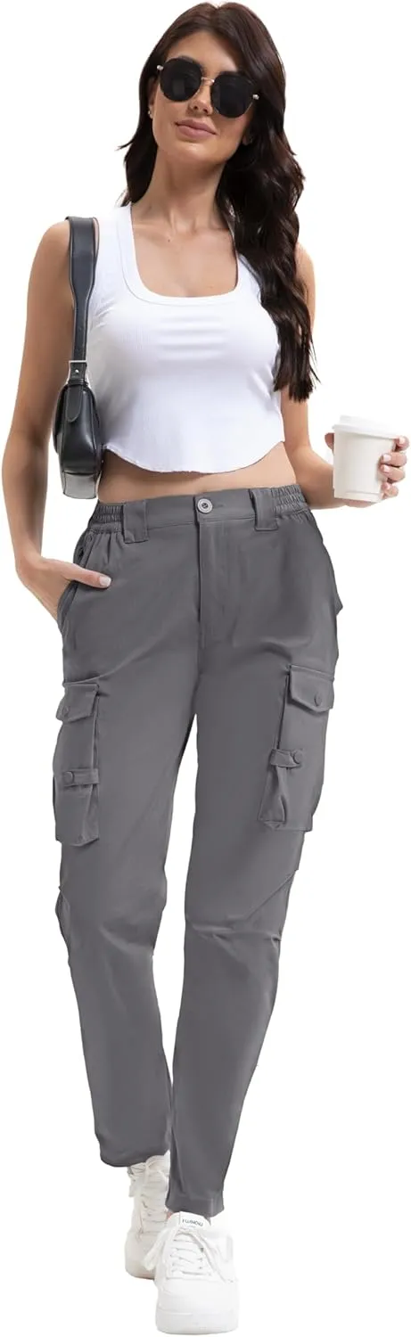 Arunlluta Women's Hiking Pants Stretch Cargo Tactical Pants Women Quick Dry Lightweight Casual Work Pants with 9 Pockets