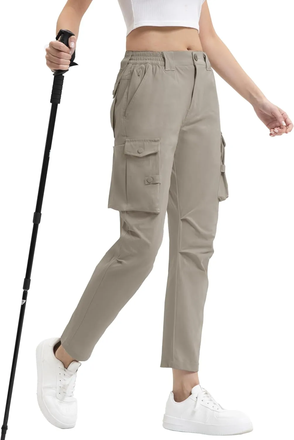 Arunlluta Women's Hiking Pants Stretch Cargo Tactical Pants Women Quick Dry Lightweight Casual Work Pants with 9 Pockets