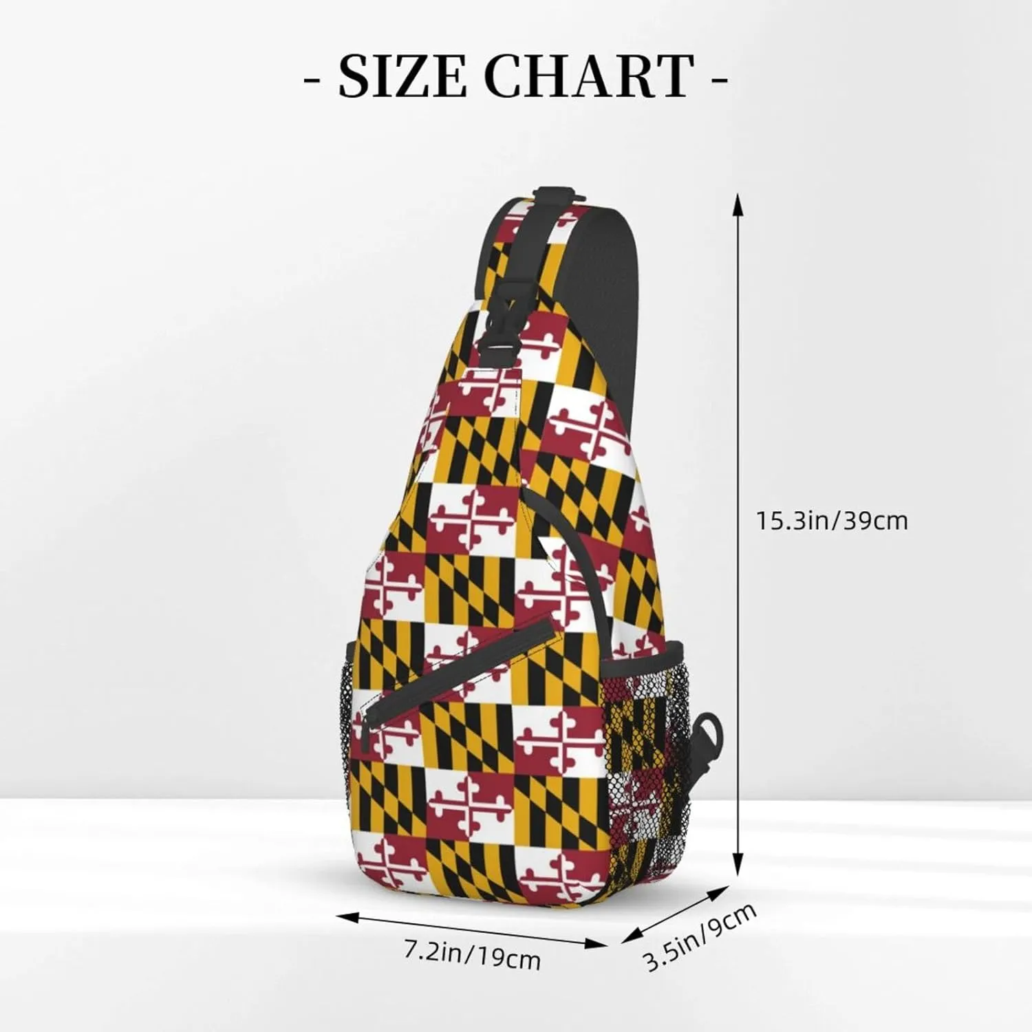 ASYG Cute Maryland Flag Sling Backpack, Multipurpose Maryland Crossbody Shoulder Bag Travel Hiking Daypack for Men Women
