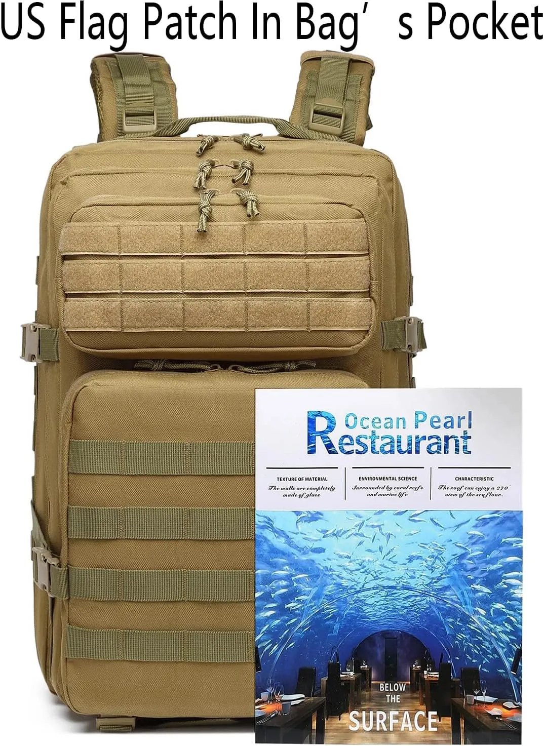 ATBP Military Tactical Molle Rucksack Backpack 45 Liters Hiking Daypack for Travel Hunting Camping
