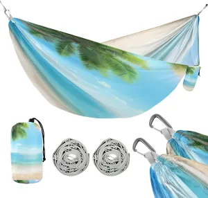 ATTX Beautiful Tropical Beach Camping Hammock - Lightweight & Portable Hammocks, Heavy Duty 330lbs Capacity for Indoor, Hiking, Backpacking, Travel, Backyard, Beach#9