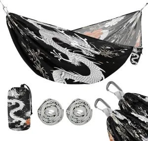 ATTX Black Dragons Camping Hammock - Lightweight & Portable Hammocks, Heavy Duty 330lbs Capacity for Indoor, Hiking, Backpacking, Travel, Backyard, Beach#403