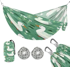 ATTX Cartoon Ducks Camping Hammock - Lightweight & Portable Hammocks, Heavy Duty 330lbs Capacity for Indoor, Hiking, Backpacking, Travel, Backyard, Beach#268