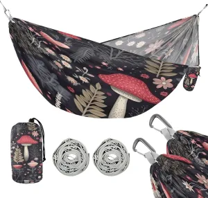 ATTX Colorful Mushrooms Camping Hammock - Lightweight & Portable Hammocks, Heavy Duty 330lbs Capacity for Indoor, Hiking, Backpacking, Travel, Backyard, Beach#276