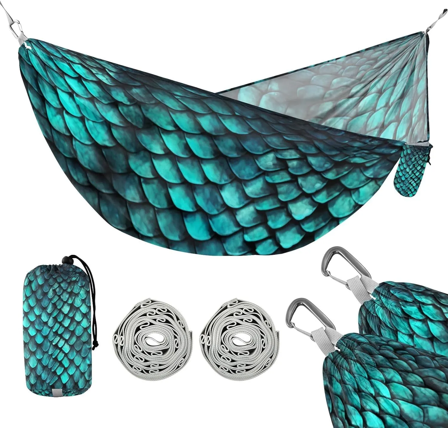 ATTX Python Skin Pattern Camping Hammock - Lightweight & Portable Hammocks, Heavy Duty 330lbs Capacity for Indoor, Hiking, Backpacking, Travel, Backyard, Beach#476