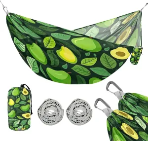 ATTX Small Avocado Slices Camping Hammock - Lightweight & Portable Hammocks, Heavy Duty 330lbs Capacity for Indoor, Hiking, Backpacking, Travel, Backyard, Beach#383