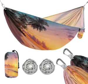 ATTX Tropical Beach Camping Hammock - Lightweight & Portable Hammocks, Heavy Duty 330lbs Capacity for Indoor, Hiking, Backpacking, Travel, Backyard, Beach#62