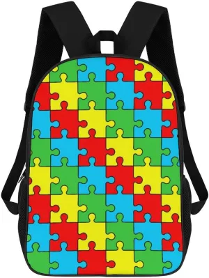 Autism Awareness Backpack for Worker Business Hiking Travel Bag Shoulders Bag