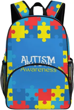 Autism Awareness Month Backpack for Worker Teacher Business Hiking Travel Bag Shoulders Bag