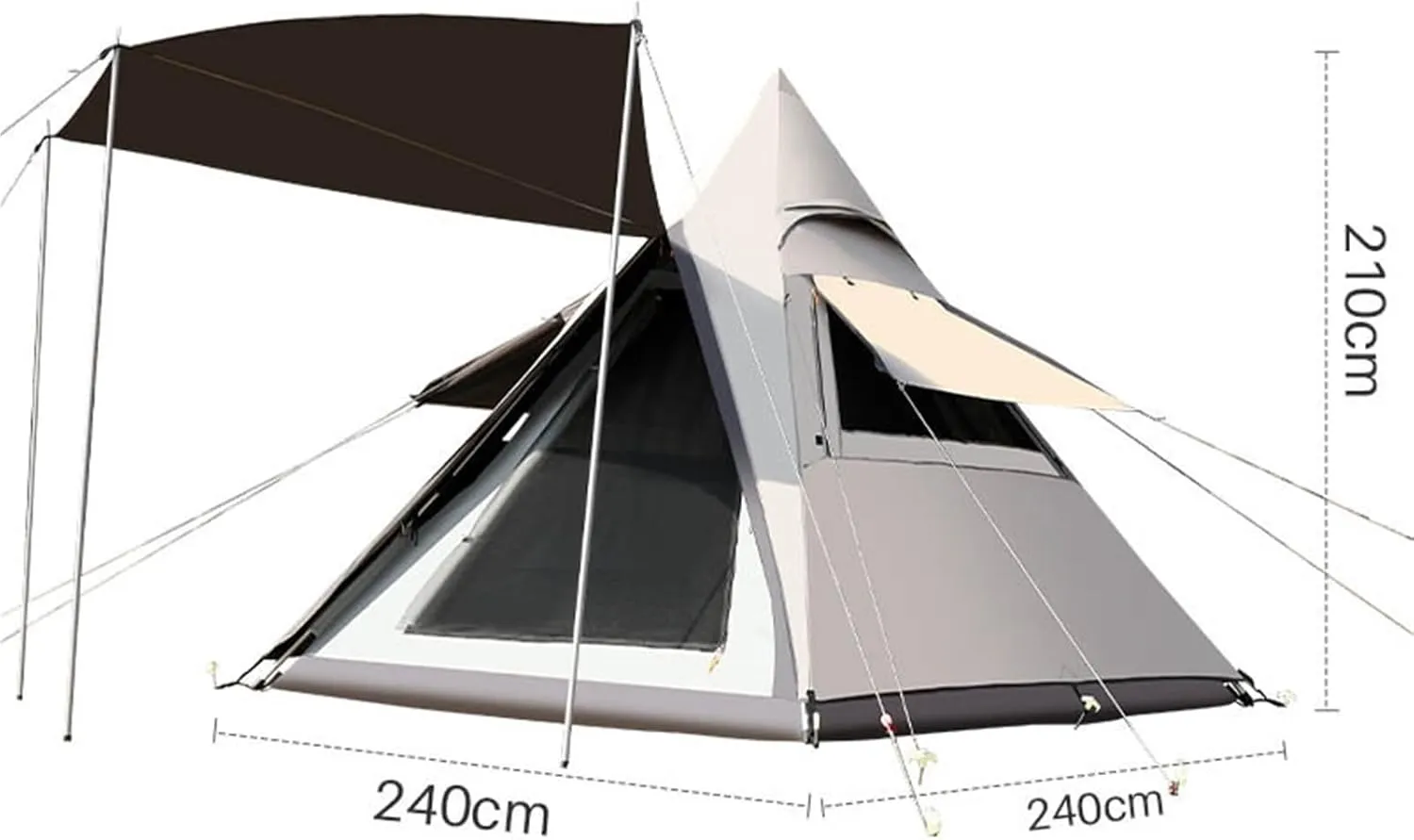 Automatic Outdoor Tent Camping Awning Camping Rainproof Quick Opening Tent