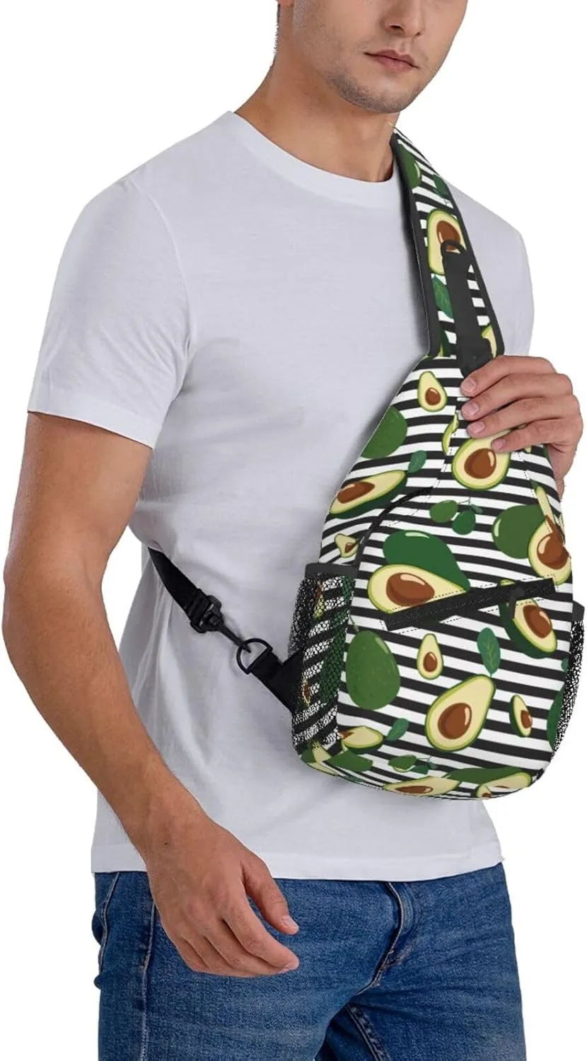 Avocado Crossbody Sling Backpack Sling Bag Adjustable Chest Shoulder Daypack For Women Men