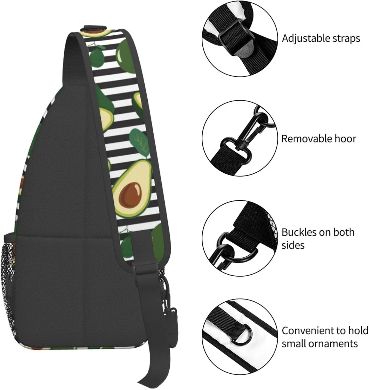 Avocado Crossbody Sling Backpack Sling Bag Adjustable Chest Shoulder Daypack For Women Men