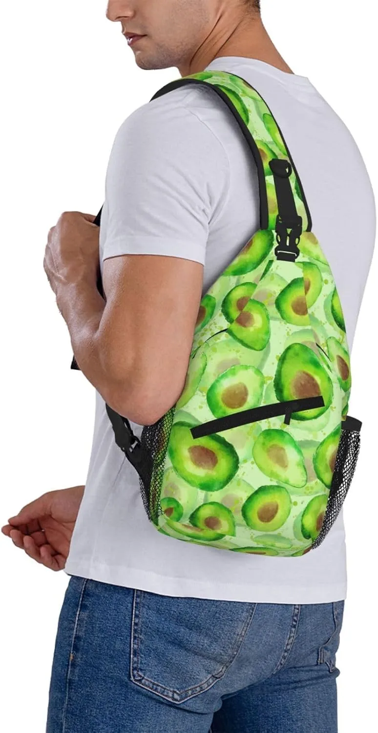 Avocado Sling Bag Crossbody Backpack Shoulder Daypack Multipurpose Cross Body Chest Bag for Men Women Travel Hiking Sports Gym