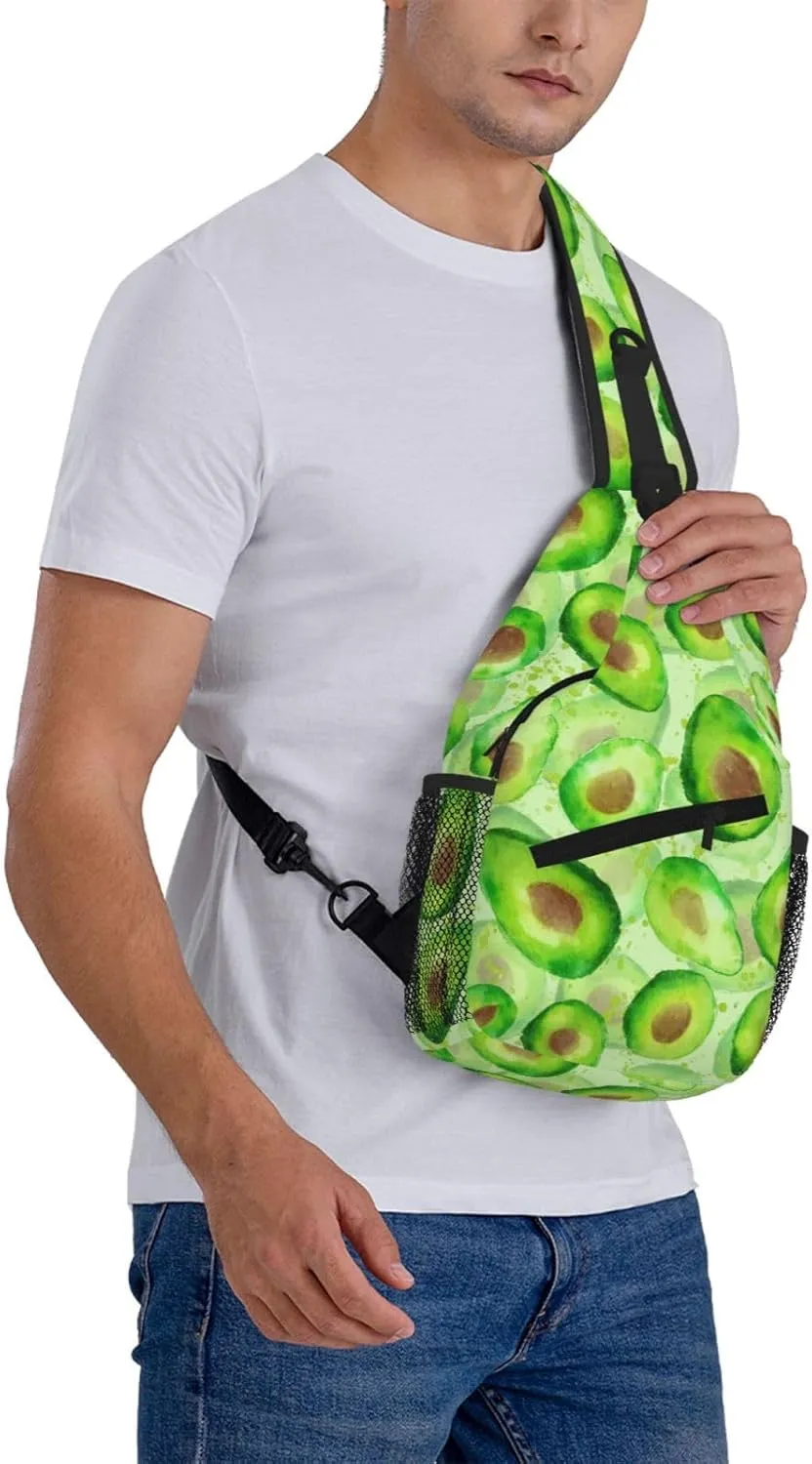Avocado Sling Bag Crossbody Backpack Shoulder Daypack Multipurpose Cross Body Chest Bag for Men Women Travel Hiking Sports Gym