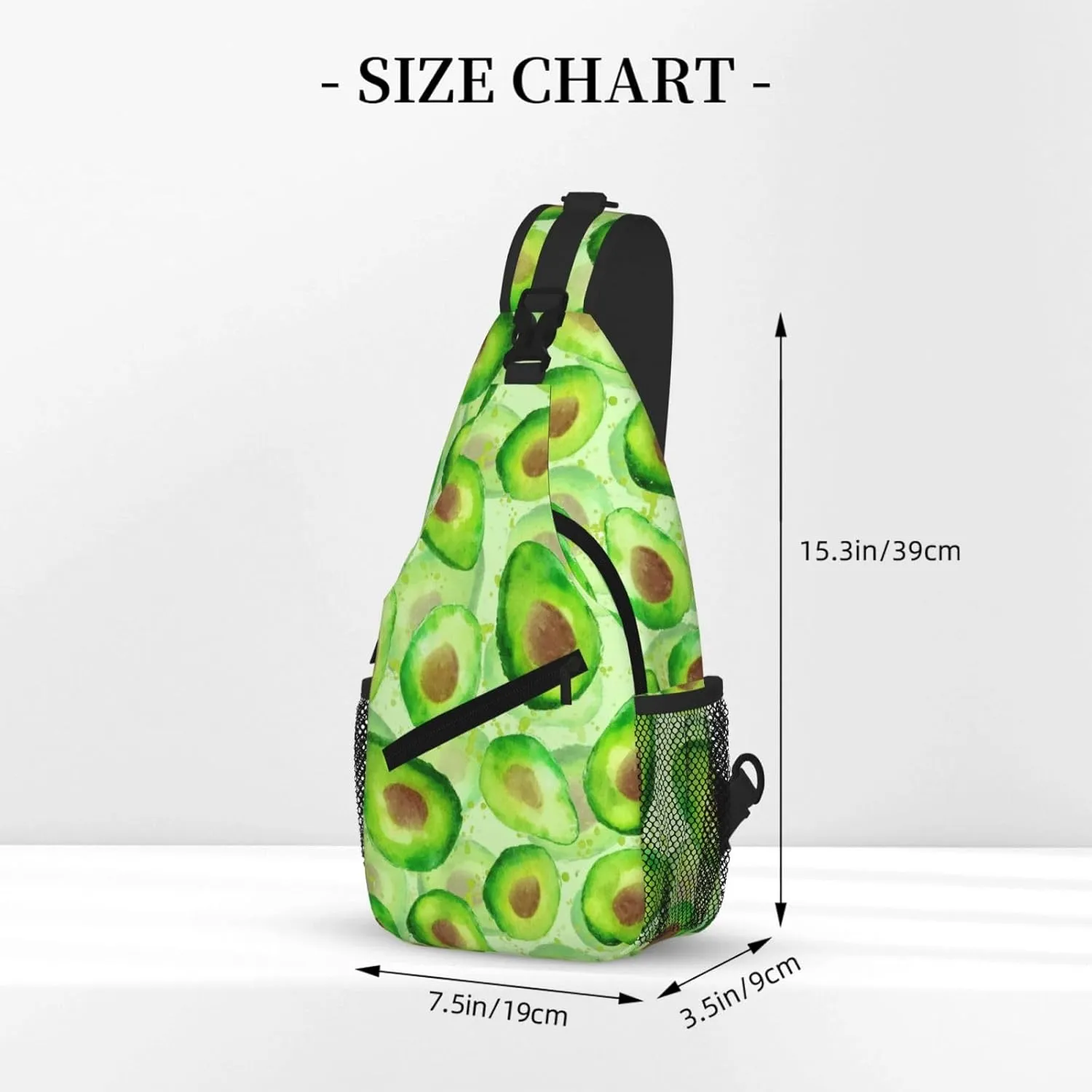Avocado Sling Bag Crossbody Backpack Shoulder Daypack Multipurpose Cross Body Chest Bag for Men Women Travel Hiking Sports Gym