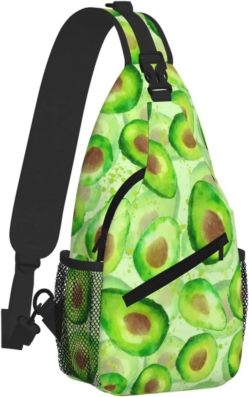 Avocado Sling Bag Crossbody Backpack Shoulder Daypack Multipurpose Cross Body Chest Bag for Men Women Travel Hiking Sports Gym