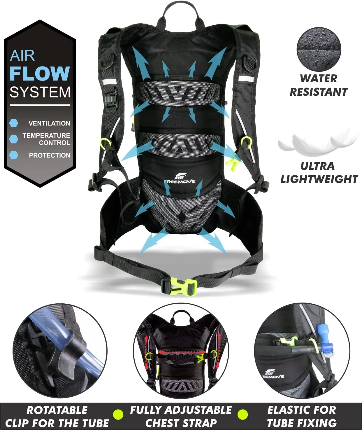 Backpack Daypack 10L, Phone Pocket, Suitable as Light Hydro Pack for Hiking, Running, MTB, Biking, Water Bladder NOT Included