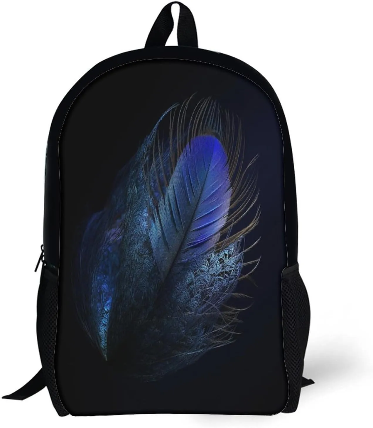 Backpack Feather Pattern 17 Inch Travel Backpack, Large Hiking Bag Sports Picnic Camping Backpack
