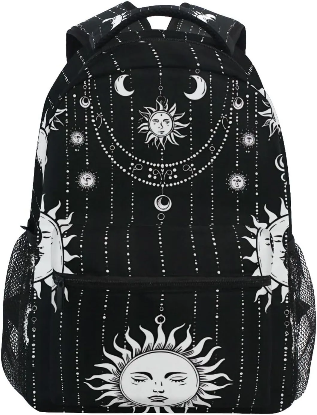 Backpack Frame-curtain-cnc-art-with-sun-moon-patterns-small-sun-mo-cnc-die-cut-outline-tattoo Daypack Shoulder Bag Book Bag Lightweight Back Pack 11.4 ×16 In