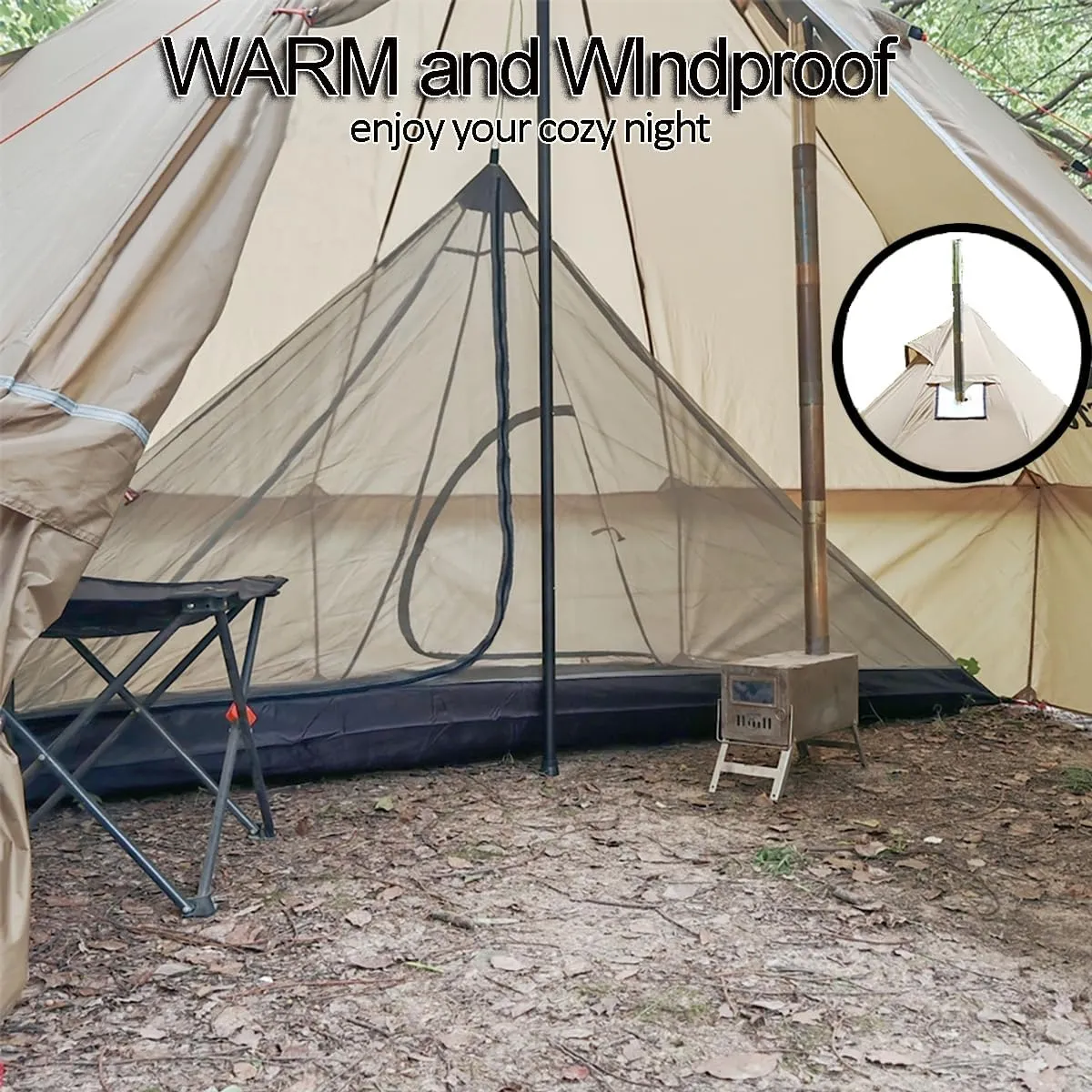 Backpacking Yurts Tent-Lightweight 4 Season Tents with Stove Jack, 1-3 Person Waterproof Hot Tent for Camping, Hiking, Outdoor Hunting, 6.6LB/10.5FT