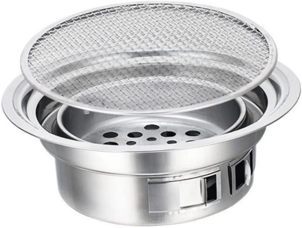 Barbecue Supplies Korean Grill Stainless Steel Portable Barbecue Oven Easy to Use