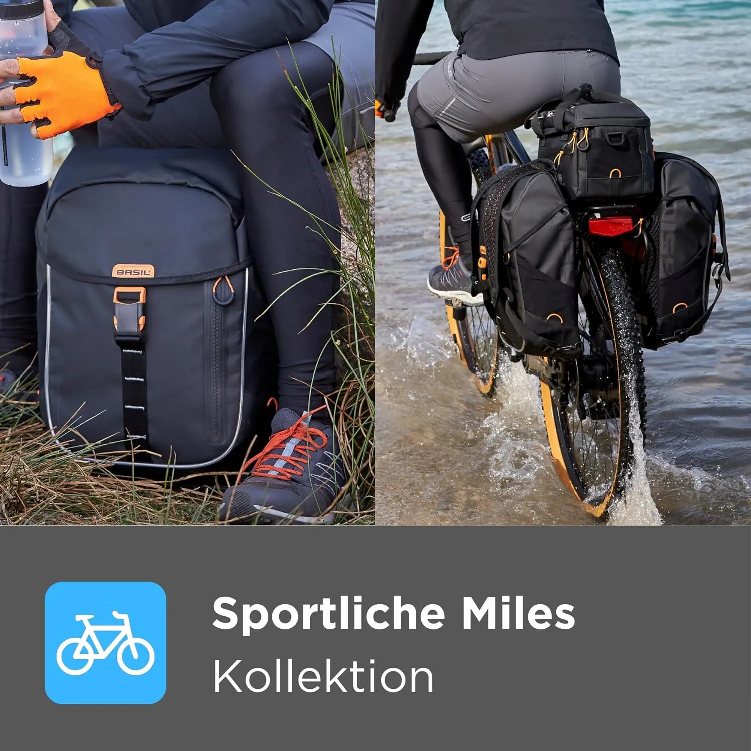 Basil Miles Daypack Bike Pannier & Backpack - 17L (Slate)