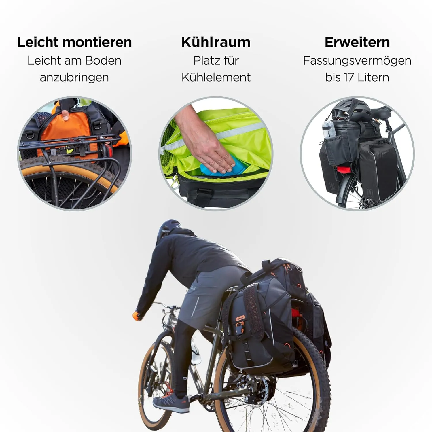 Basil Miles Daypack Bike Pannier & Backpack - 17L (Slate)