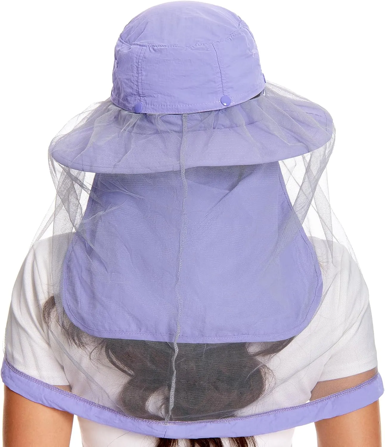 BASSDASH UPF 50  Mosquito Sun Hat with Hidden Head Net and Neck Flap for Men Women Outdoor Fishing Hiking Camping FH16