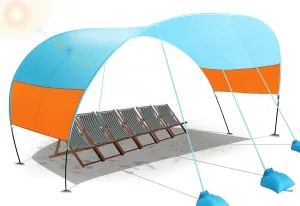 Beach Canopy Sun Shade, Beach Shade Canopy Wind Sail Camping Sun Shelter Lightweight Beach Tent Beach Sun Shelter Easy Setup Outdoor Shelter for Beach, Camping, Fishing, Backyard and Picnics
