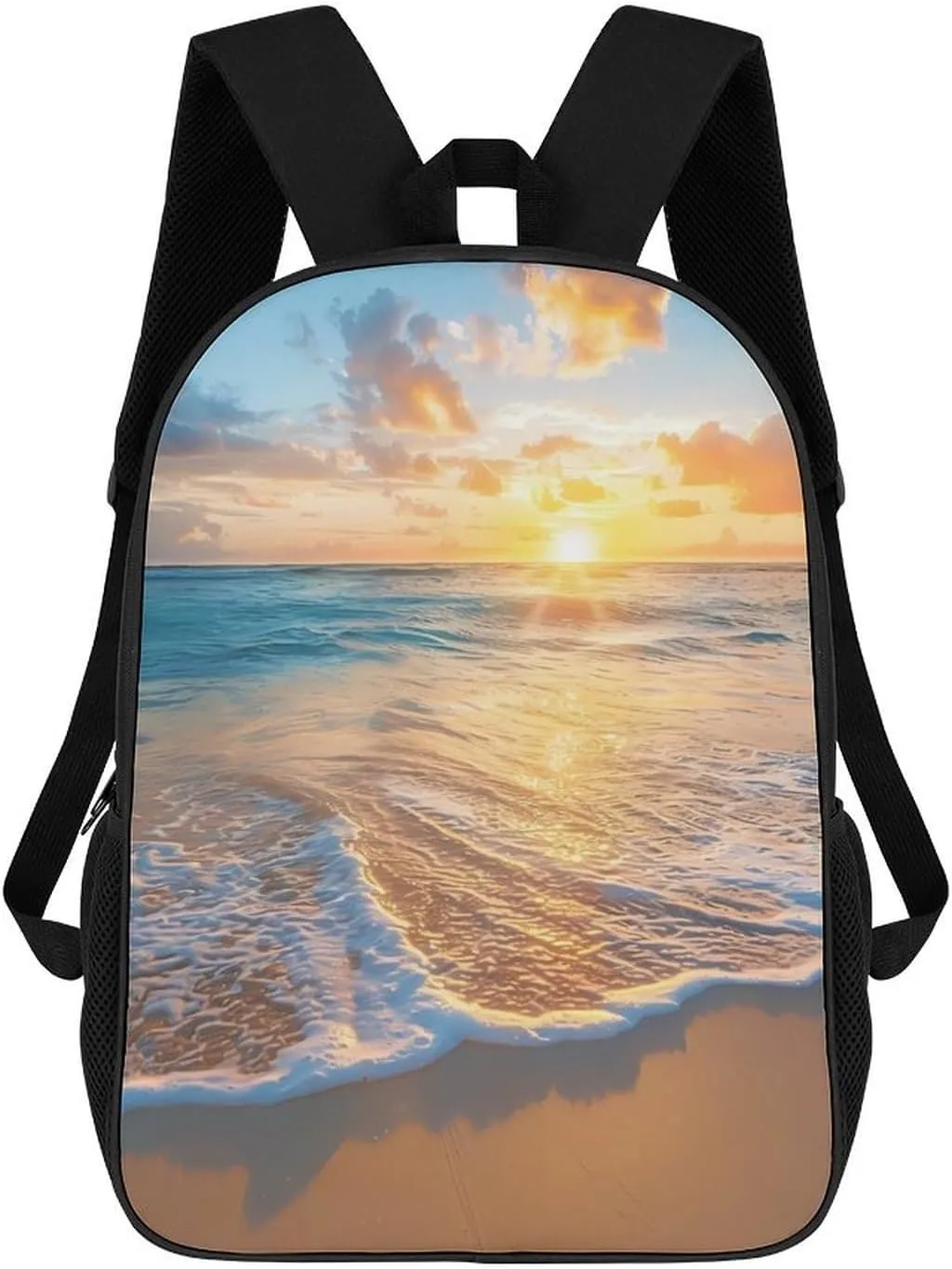 Beach Sea Sunrise 17 Inch Travel Backpack Laptop Dayback Large Capacity Shoulders Back for Men Women