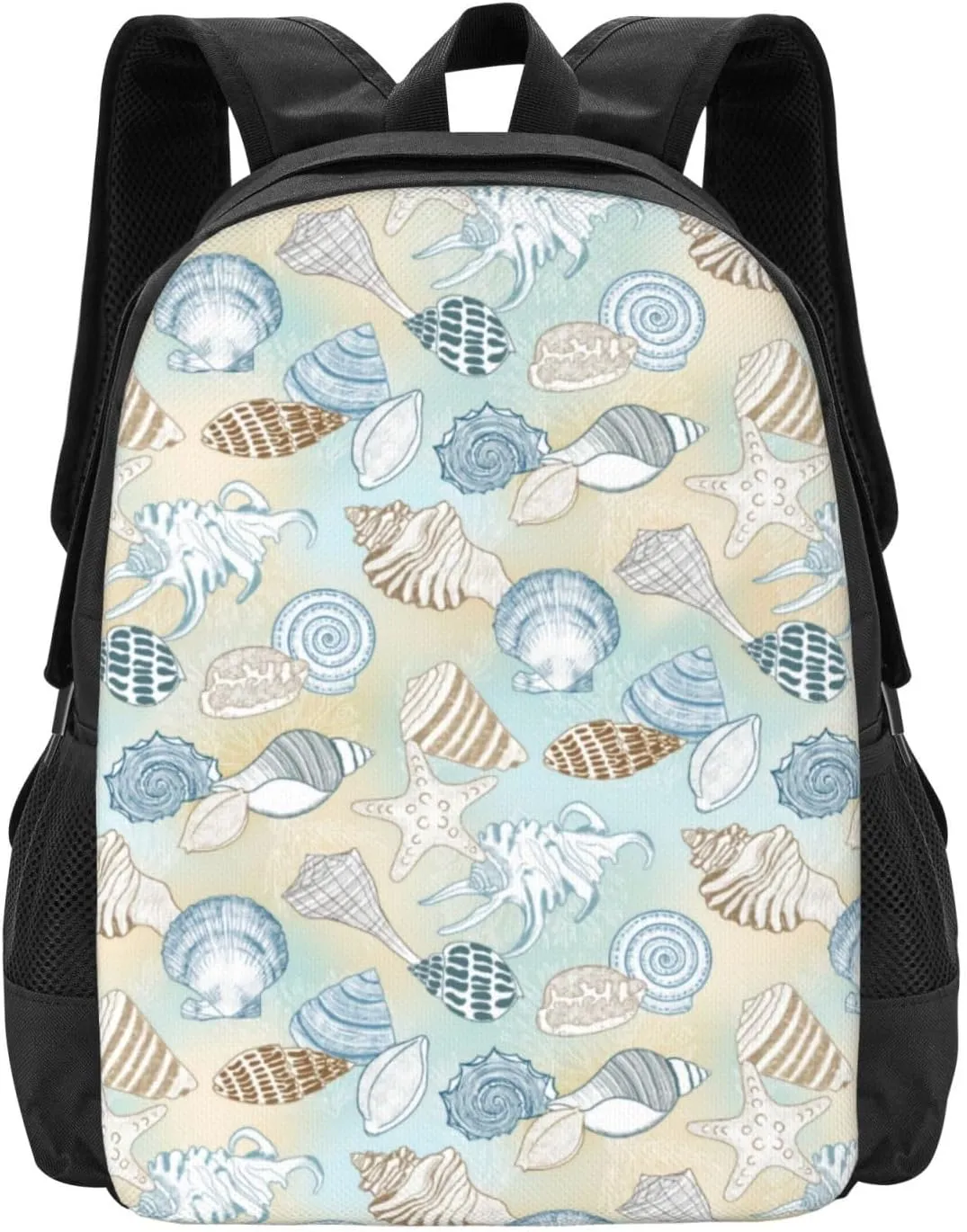 Beach Seashells Pattern Coastal Lightweight Packable Backpack Travel Casual Hiking Daypack Foldable Backpack For Men Women