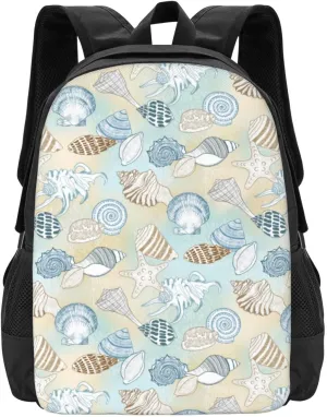 Beach Seashells Pattern Coastal Lightweight Packable Backpack Travel Casual Hiking Daypack Foldable Backpack For Men Women