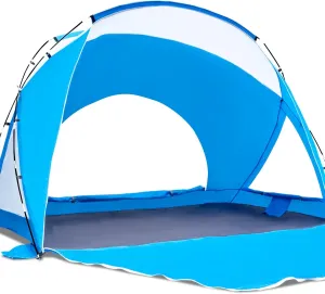 Beach Tent, Portable Sun Shelter for 2/3/4/6-8 Person with UPF 50  UV Protection, Easy Setup Waterproof Beach Shade Canopy Cabana for Family Outdoor and Picnics, Fishing with Carrying Bag