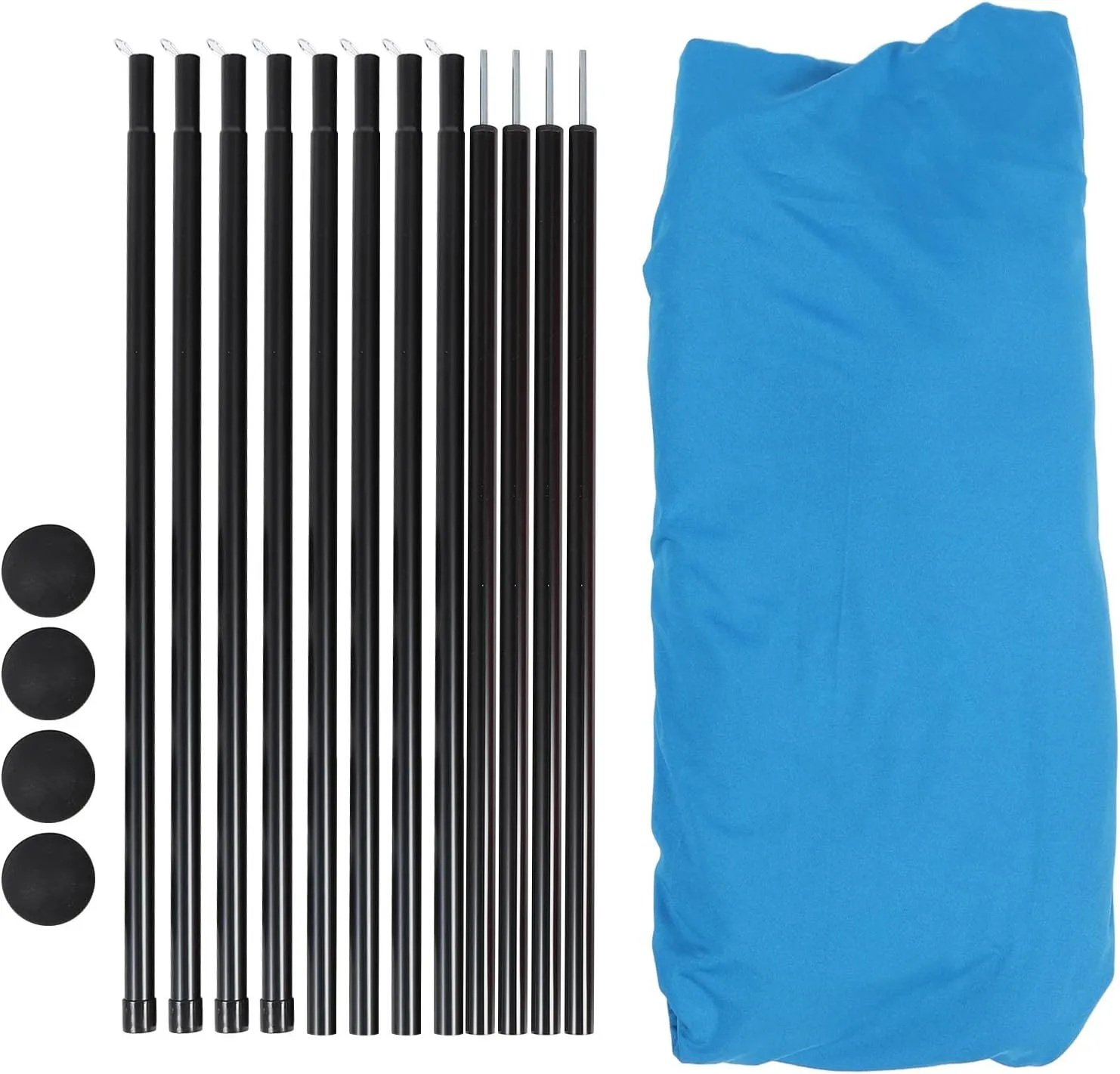 Beach Tent, Stable 4 Poles Beach Tent Sun Shelter Quick Setup Spacious for Camping (Blue)