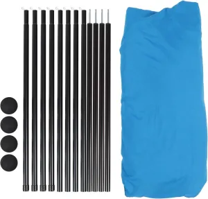 Beach Tent, Stable 4 Poles Beach Tent Sun Shelter Quick Setup Spacious for Camping (Blue)