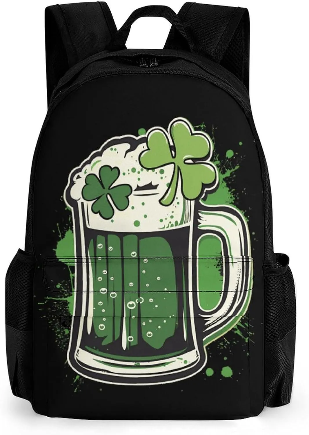 Beer St. Pa-Tricks Clover Casual Backpack Lightweight Shoulders Bag Laptop Daypacks with Side Pocket for Workplace Travel