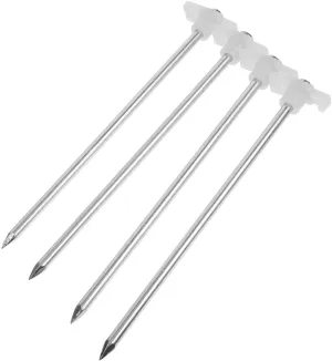 BESPORTBLE 6pcs Tent Stakes Caution Bolt Barriers Gazebo Pop-up Canopy Stakes Deck Organizer Poles Camping Tarp Shelter Tent Pole Connectors Screws Rebar Drillable Tents Instant Kit White Pp