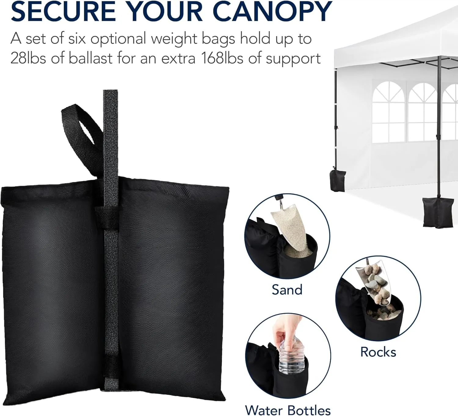 Best Choice Products 10x20 Party Tent, Heavy Duty Waterproof Large Outdoor Event Easy Pop Up Canopy Shelter w/Sidewalls, 1-Button Setup, Wheeled Case, Weight Bags - White