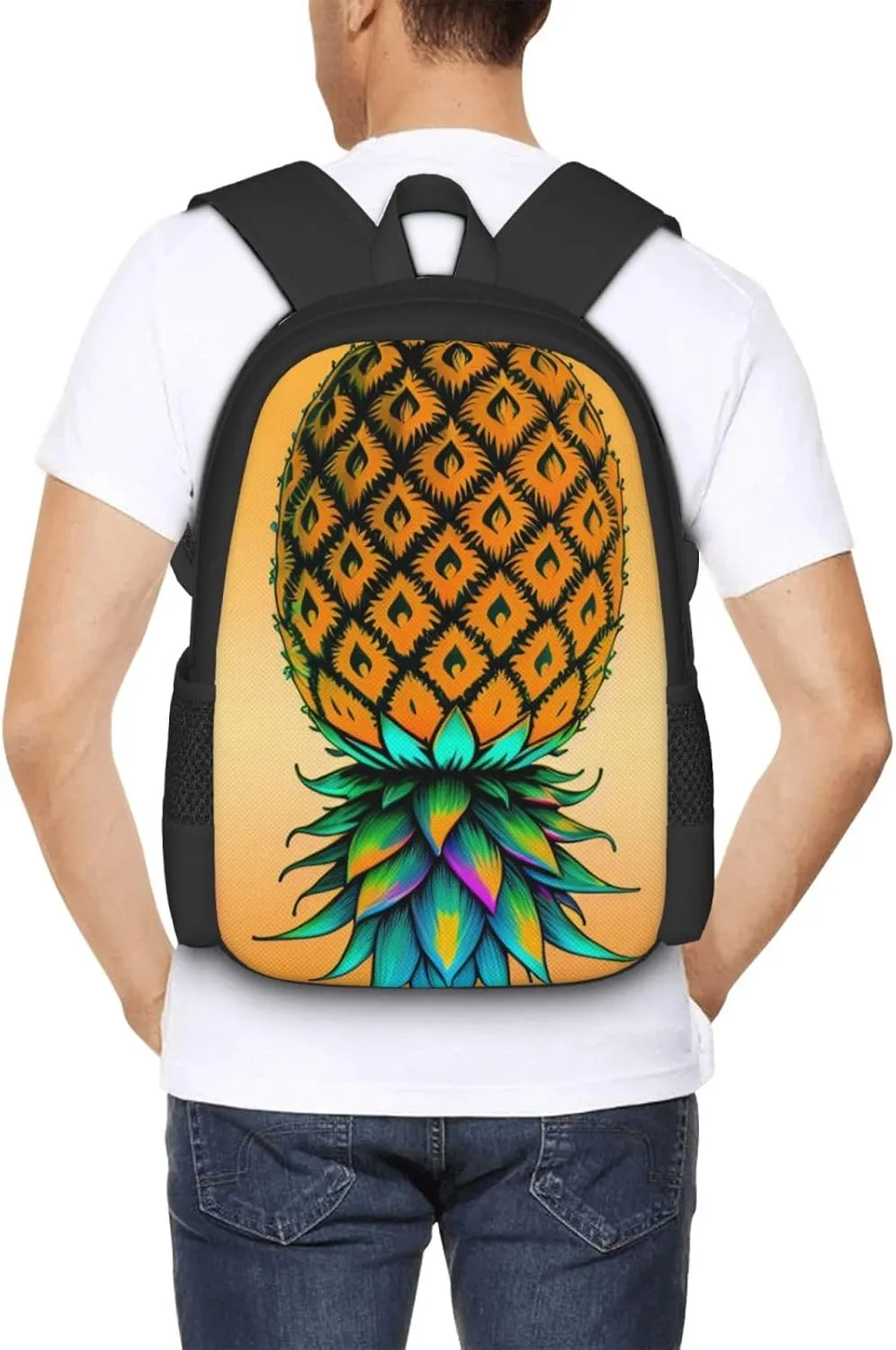 Big Capacity Rucksacks, for Upside Down Pineapple Anti-Theft Multipurpose Bookbag with Shoulder Straps, Daypack Backpack, Camping Outdoor Backpack, Computer Bag
