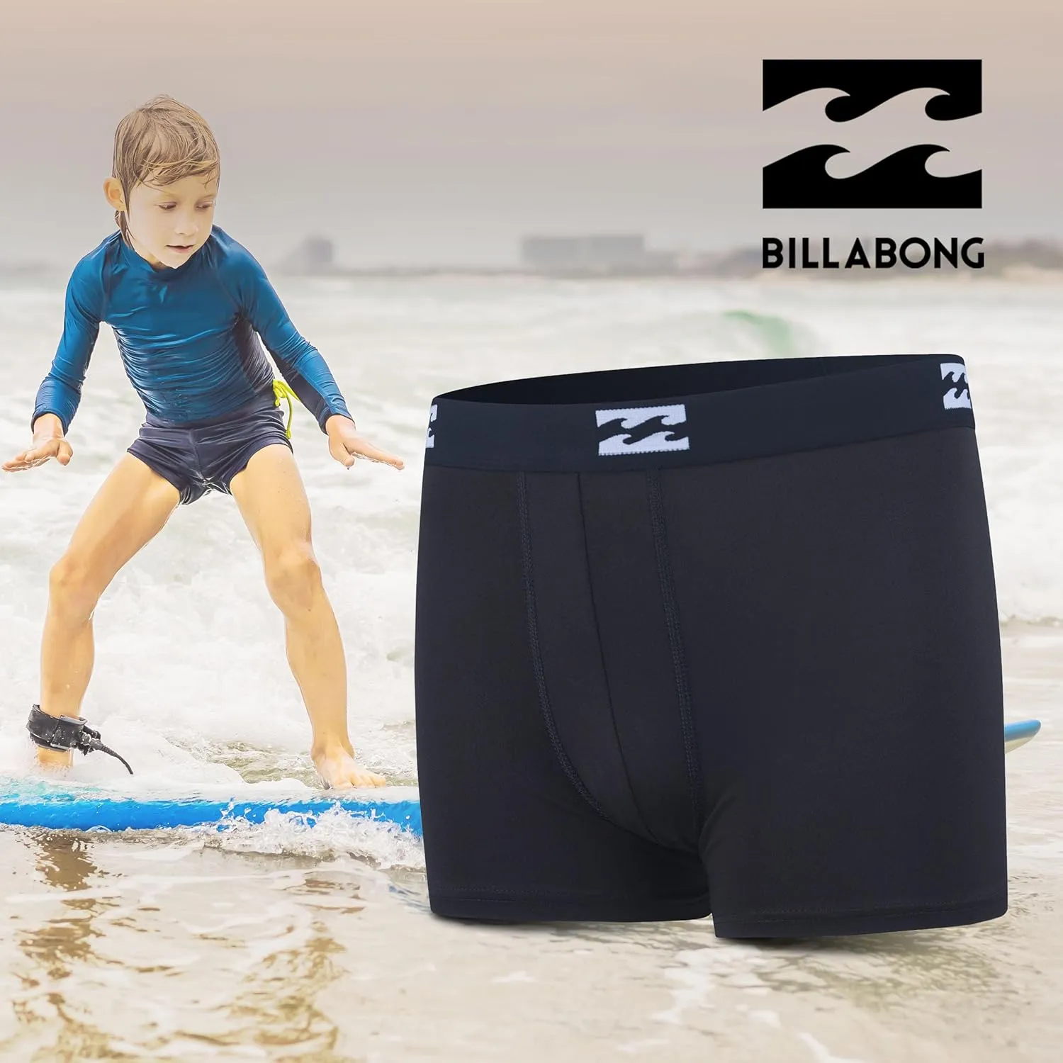 Billabong Boys Underwear 4 Pack Boxer Briefs for Boys 6-18 Durable Stretch Breathable Moisture Wicking