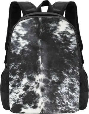 Black And White Cowhide Print Lightweight Packable Backpack Travel Casual Hiking Daypack Foldable Backpack For Men Women