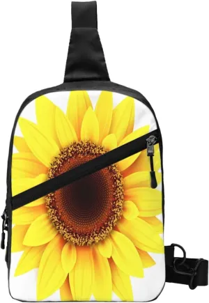 Blooming Sunflower Flower Beauty Sling Bag for Men Women, Small Crossbody Sling Backpack Shoulder Chest Bag, Anti Theft Travel Hiking Sports